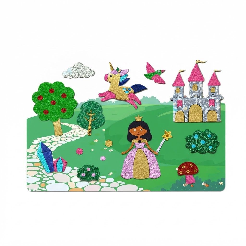 Skillmatics Foil Fun Unicorns & Princesses Art & Craft Kit, Mess-Free Creative Activity Set for Kids, Arts & Crafts