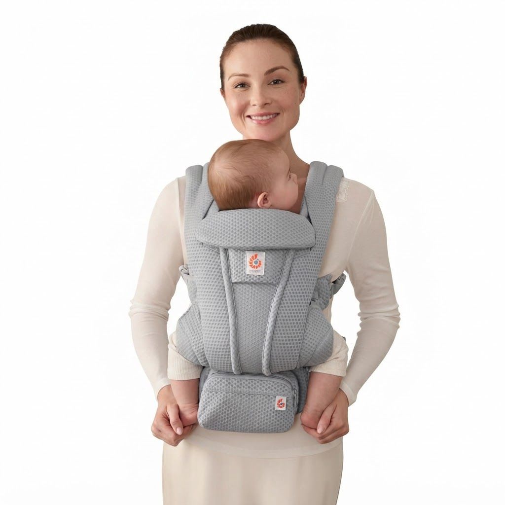 Ergobaby Omni Deluxe Baby Carrier, Wide Weight Range Support, Four Ergonomic Carry Positions, Easy Adjustments For Multiple Wearers - Pearl Gray