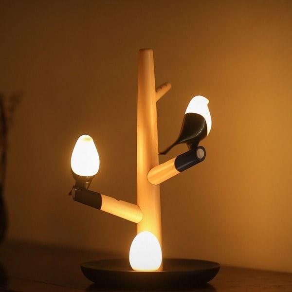 HomeTree Mag-Lamp Night Light, Magpie Couple Tree Design Lamp with Wireless Charging Stand
