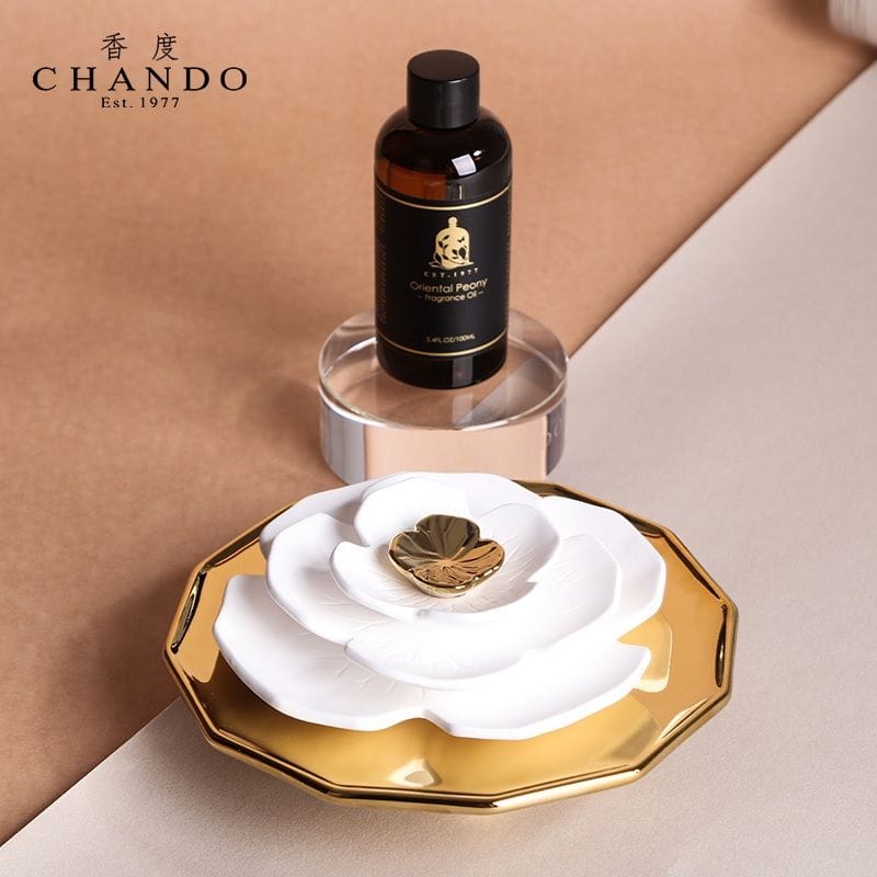 Chando Oriental Peony Reed Diffuser, Long-Lasting Peony Scent, Elegant Decorative Aroma Diffuser for Home & Office - 100ml 