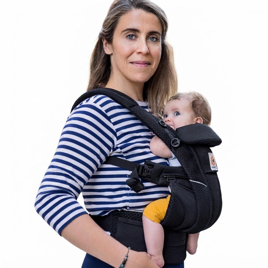 Ergobaby Omni Breeze Baby Carrier, Lightweight SoftFlex Mesh For Breathability, Lumbar Support For Added Back Comfort - Onyx Black