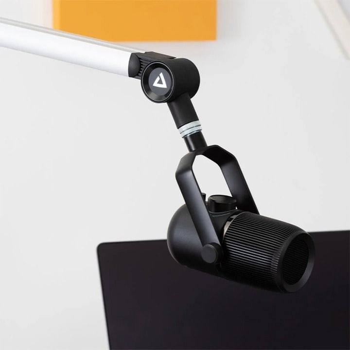 Thronmax Flex S5 Microphone Boom Arm Stand – Adjustable Boom Arm Desk Mount with Caster System | White – S5 Caster