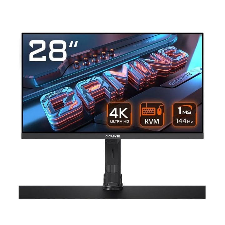 Gigabyte 28" UHD Arm Edition Gaming Monitor – 4K Resolution, 144Hz Refresh Rate, Flat Display | Black – M28U AE