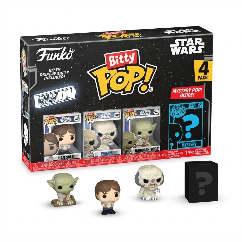 Funko Bitty Pop! Star Wars Han Solo 4-Pack with Surprise Mystery Mini - 0.9-Inch Collectible