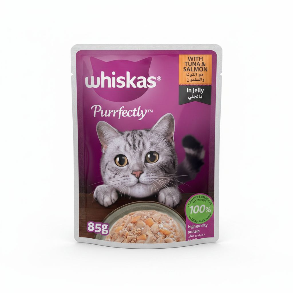 Whiskas Purrfectly Fish Wet Cat Food with Tuna & Salmon - 24 Pack of 85g