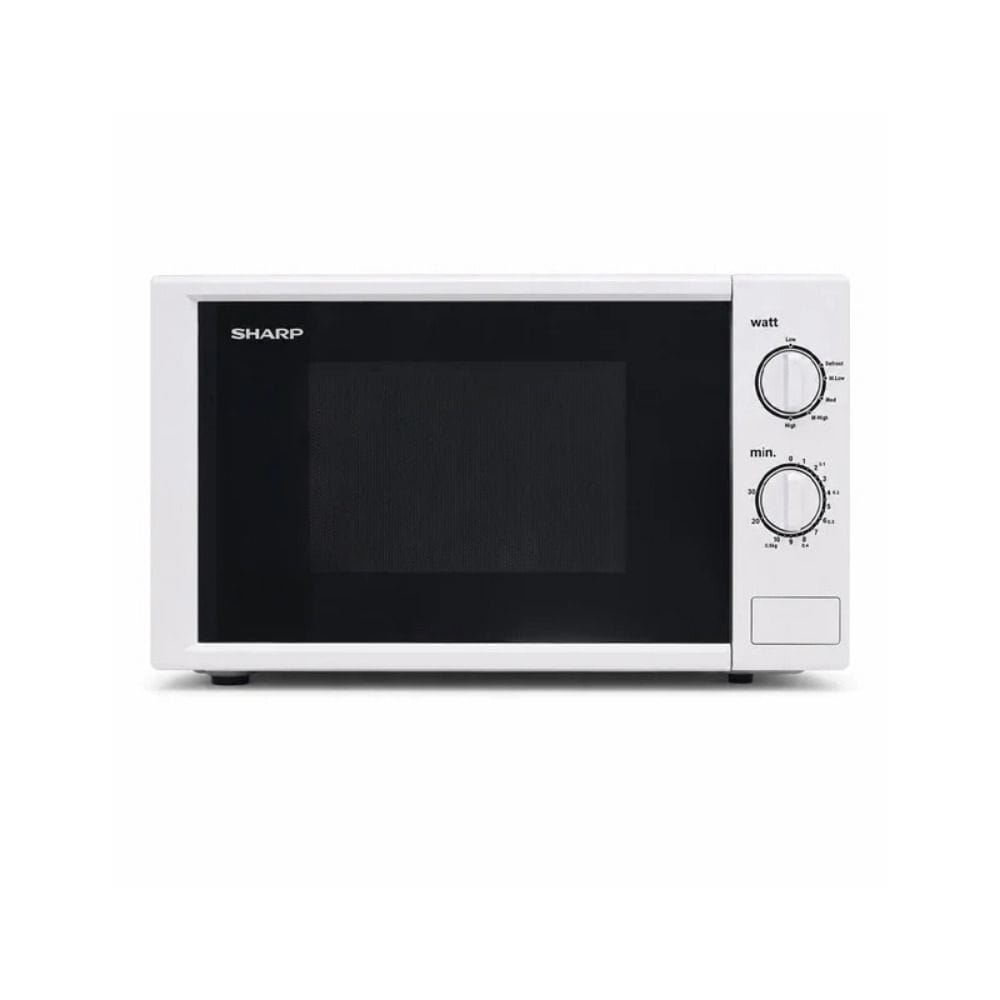 Sharp 20L Solo Microwave Oven, 700W Power, 6 Power Levels, 245mm Turntable, Timer Function | White - R-20GB-WH3