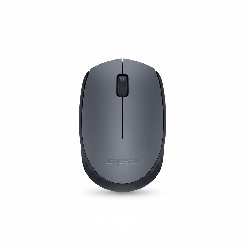 Logitech M170 Wireless Mouse, 2.4 GHz, USB Mini Receiver, Optical Tracking, 12-Month Battery Life, Ambidextrous Design - Black