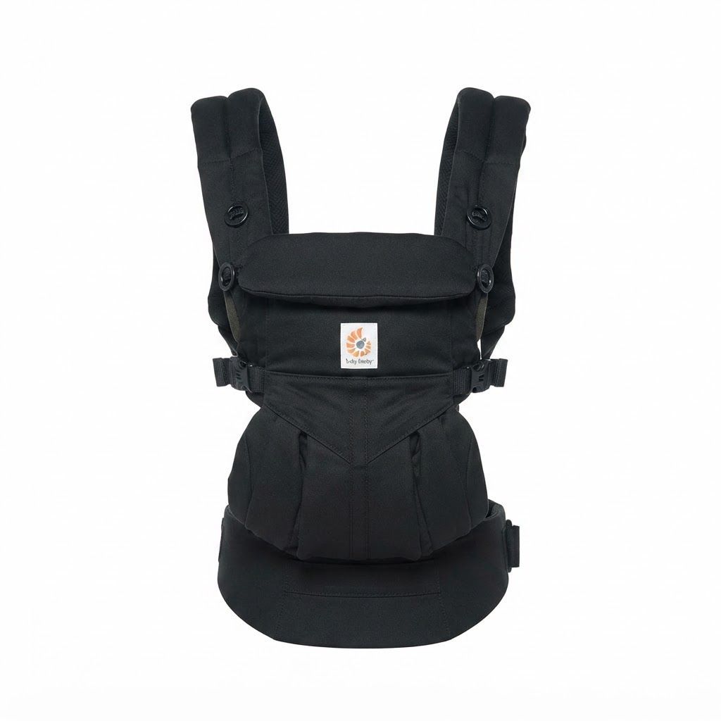 Ergobaby Omni Classic Baby Carrier, Multiple Ergonomic Carry Positions, 3-Way Adjustable Cushioned Head Support - Pure Black