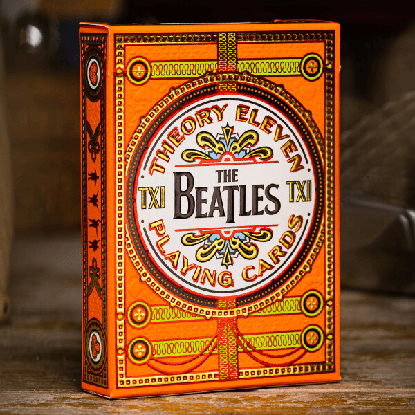 أوراق لعب Theory II The Beatles Orange، مجموعة أوراق لعب فاخرة قابلة للتحصيل، تصميم رسمي مستوحى من الموسيقى