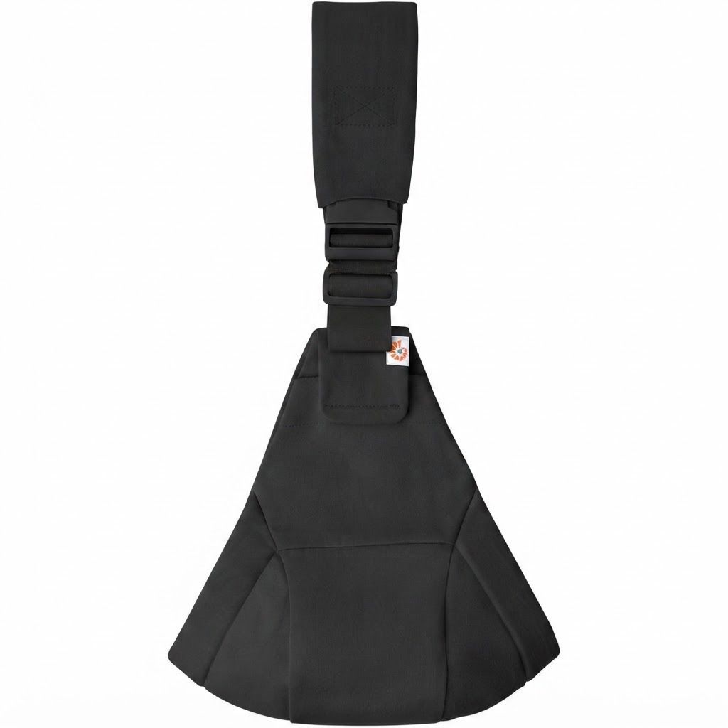 Ergobaby Upsie Sling Carrier, Ergonomic Wide Bucket Seat For Full Support, Cushioned Strap For Caregiver Comfort, Stylish And Reliable Design - Onyx Black