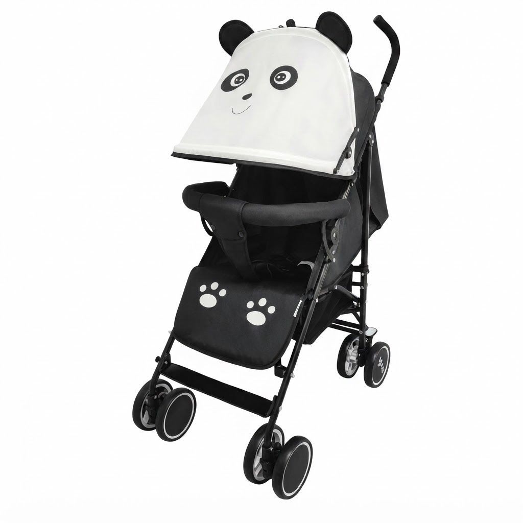 The Moon Safari Baby Stroller - Lightweight Umbrella Stroller for Travel with Panda Theme 18 kg, 0-36 months, 5-Point Harness