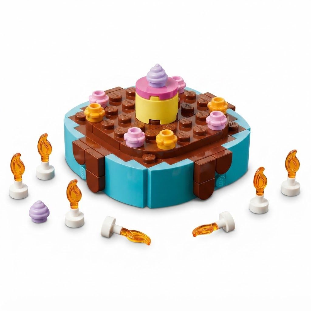 LEGO Iconic Birthday Party Cake Building Set, Creative Kids DIY Celebration Gift with 10 7+ years, 10 Candles