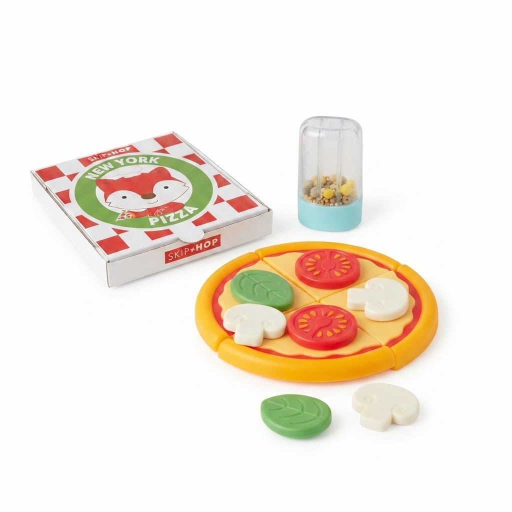 Skip Hop Zoo Piece A Pizza Set 2+ Years, Interlocking Pizza Slice Design, Supports Fine Motor Skills And Hand-Eye Coordination - Multicolour