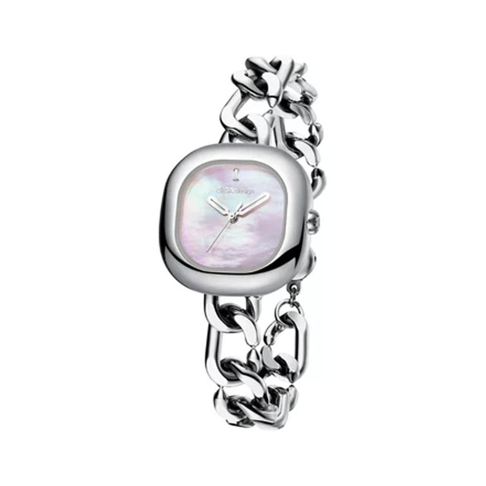 CIGA Design D Series Pink Women's Quartz Analog Watch, Stainless Steel Silver Case, Pink Dial, Mineral Crystal, 3 ATM Water Resistant