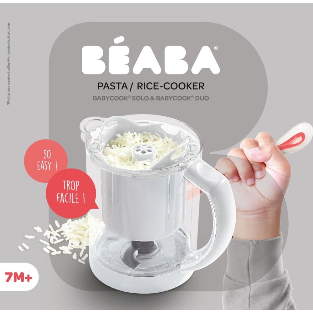 Beaba Babycook Solo/Duo Pasta Rice Basket, BPA Lead And Phthalate Free, Steam Starchy Foods - White