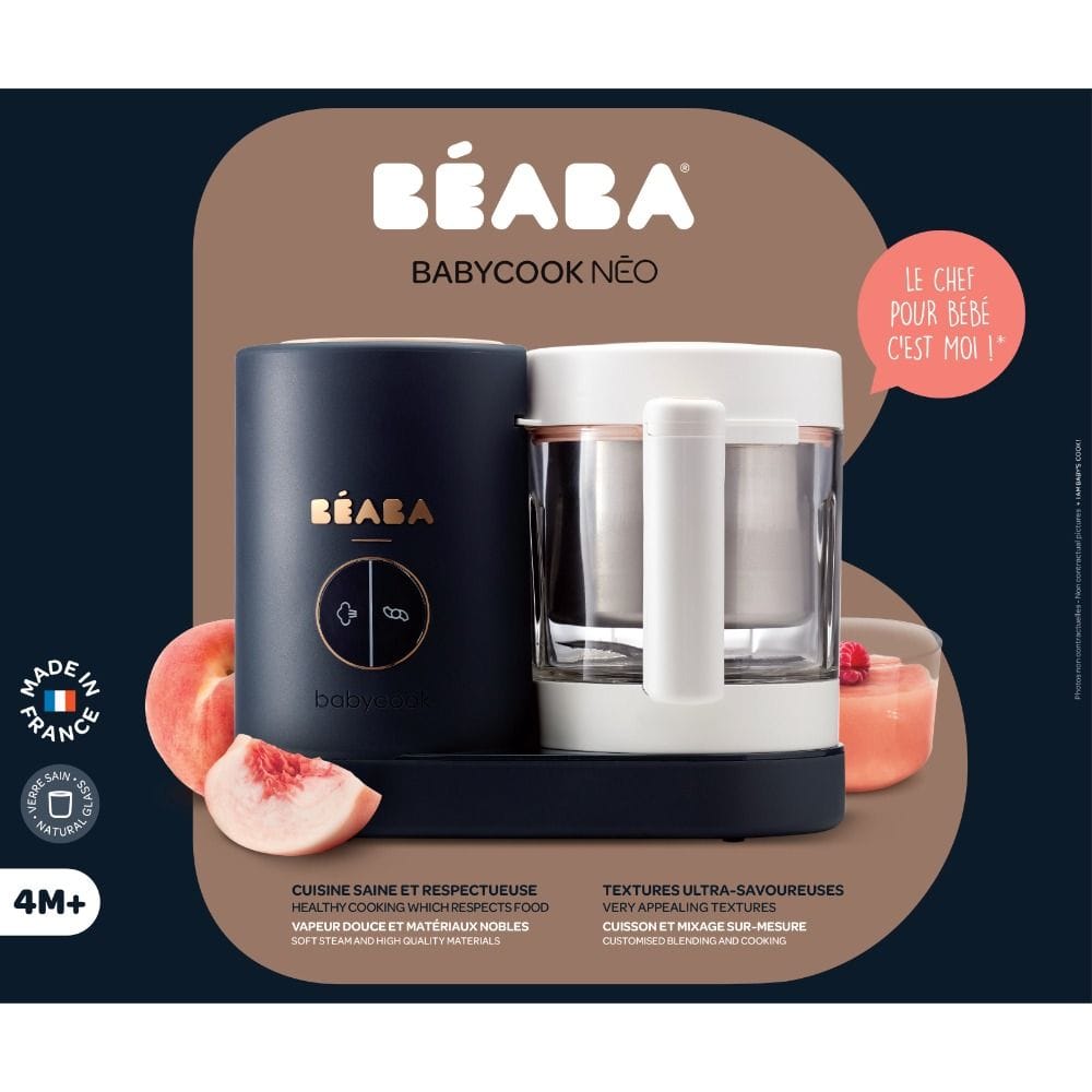 Beaba Babycook Neo Robot Cooker, 6 In 1 Food Processor, 50% Reduction Water And Energy Consumption, Ultra Performance Mixing - Night Blue