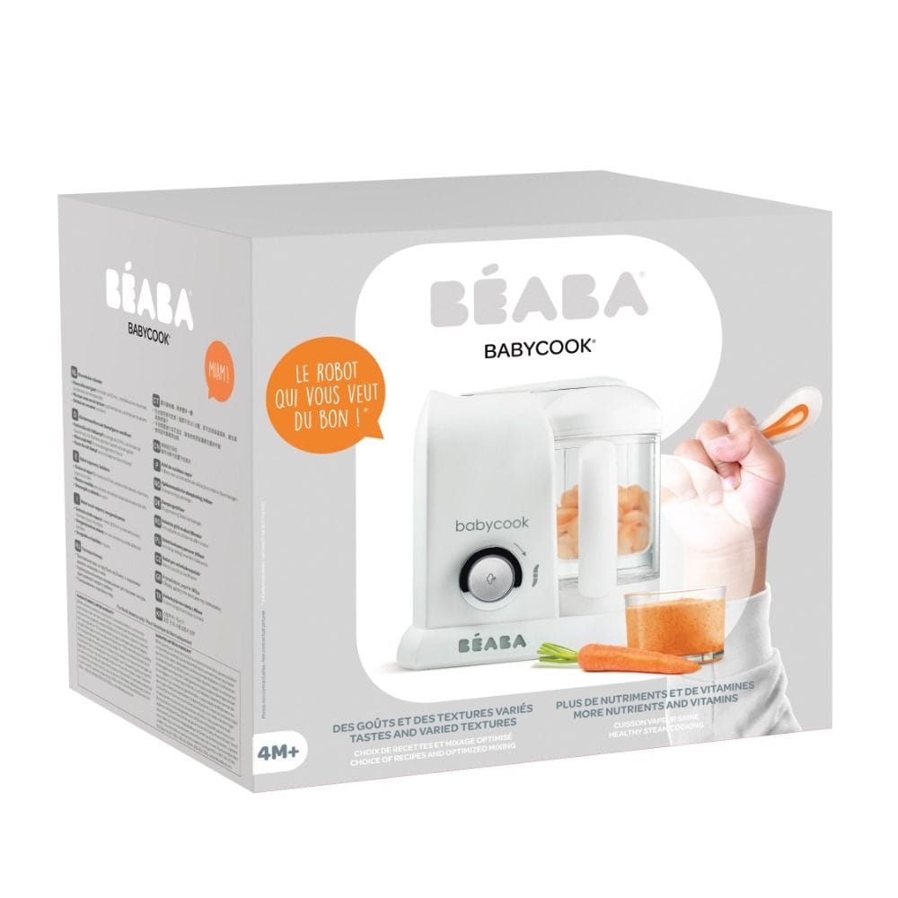 Beaba Babycook Solo Robot Cooker, 6 In 1 Food Processor, Healthy Gentle Steaming, Puree Maker And Warmer, Easy To Use - White/Silver