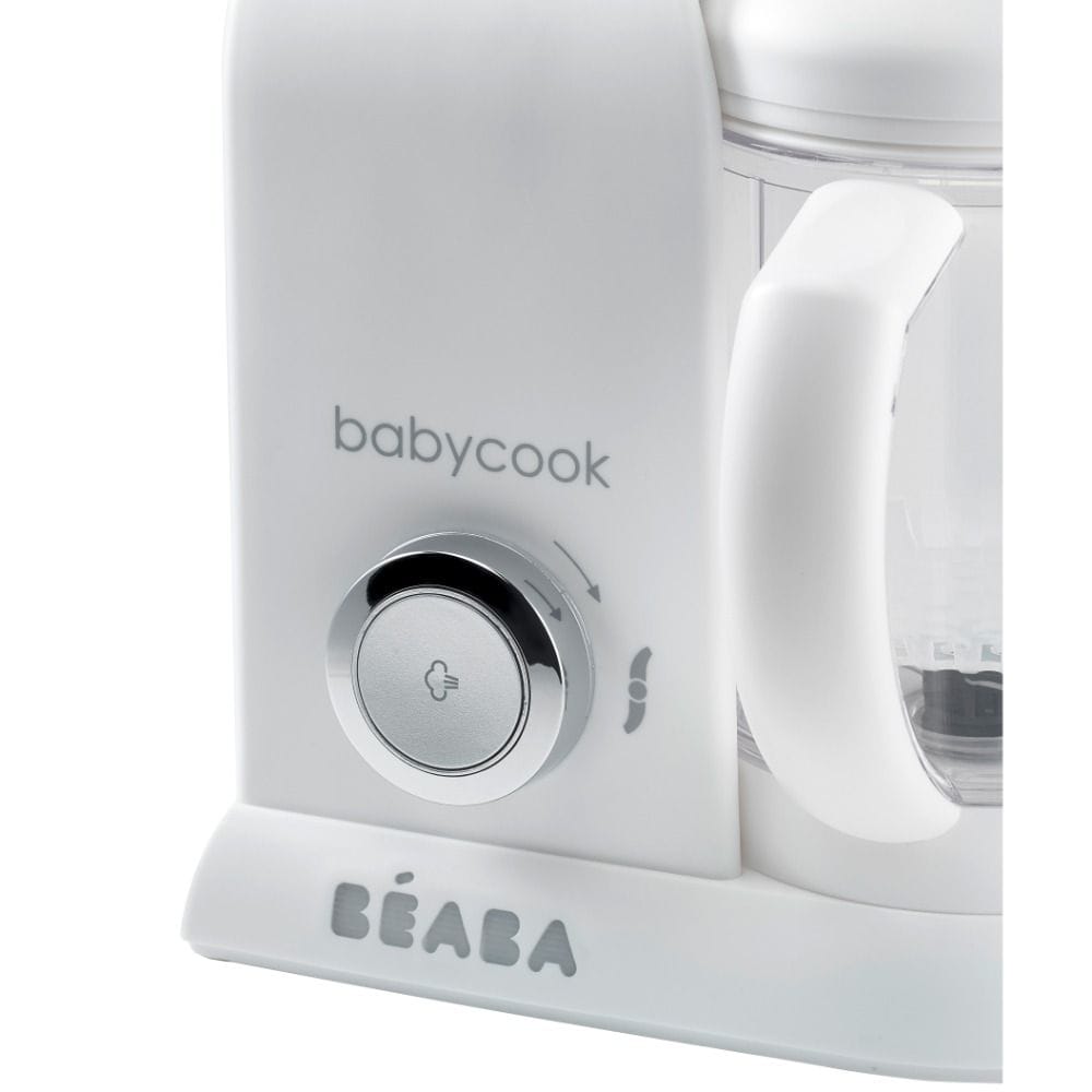 Beaba Babycook Solo Robot Cooker, 6 In 1 Food Processor, Healthy Gentle Steaming, Puree Maker And Warmer, Easy To Use - White/Silver