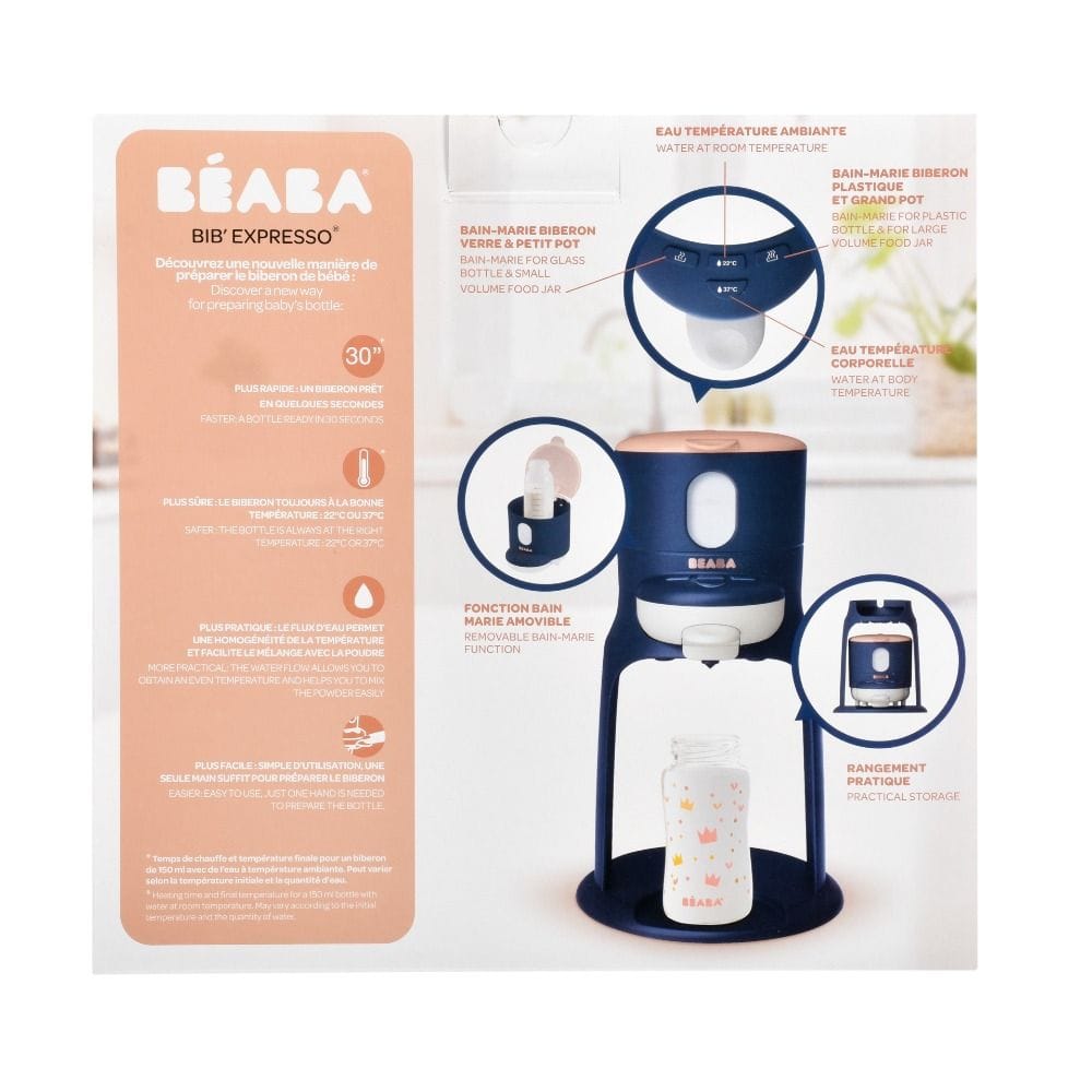 Beaba Bib' Expresso Bottle Maker, Compact And Portable Design, Precise Temperature - Night Blue