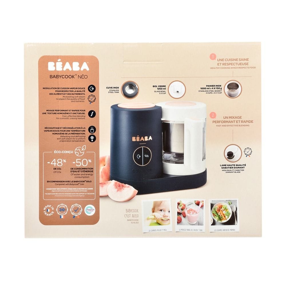 Beaba Babycook Neo Robot Cooker, 6 In 1 Food Processor, 50% Reduction Water And Energy Consumption, Ultra Performance Mixing - Night Blue