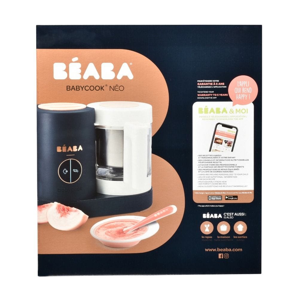 Beaba Babycook Neo Robot Cooker, 6 In 1 Food Processor, 50% Reduction Water And Energy Consumption, Ultra Performance Mixing - Night Blue