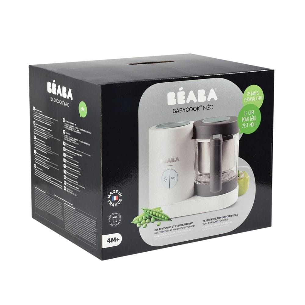 Beaba Babycook Neo Robot Cooker, 6 In 1 Food Processor, 50% Reduction Water And Energy Consumption, Ultra Performance Mixing - Gray/White