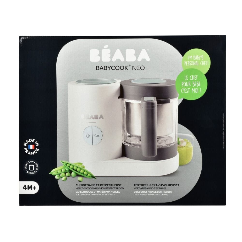 Beaba Babycook Neo Robot Cooker, 6 In 1 Food Processor, 50% Reduction Water And Energy Consumption, Ultra Performance Mixing - Gray/White