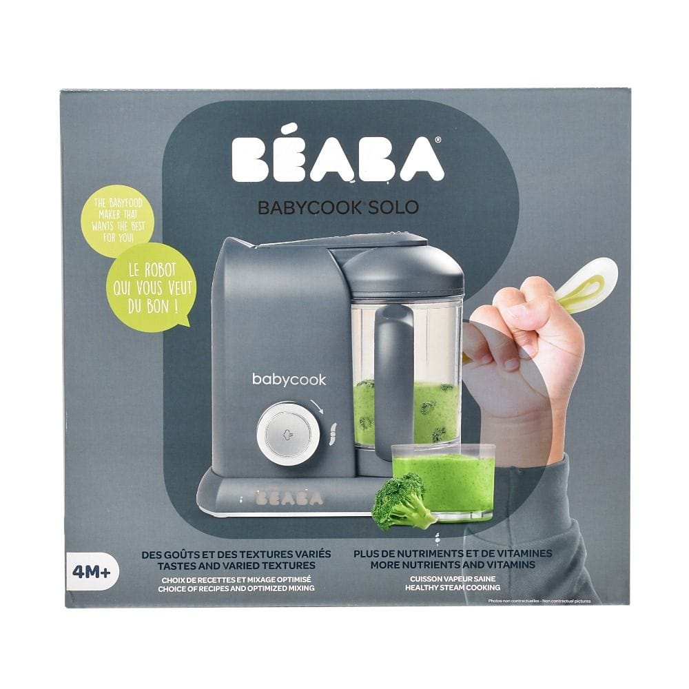 Beaba Babycook Solo Robot Cooker, 6 In 1 Food Processor, Healthy Gentle Steaming, Puree Maker And Warmer, Easy To Use - Dark Gray