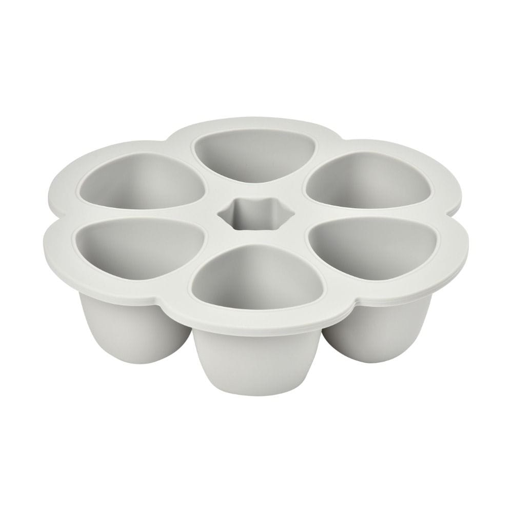 Beaba Multiportions Silicone Tray 150ml 6 Pieces, Supple Preshaped Silicone, 6 Individual Compartments, Ergonomic Design, Airtight Lid - Light Mist