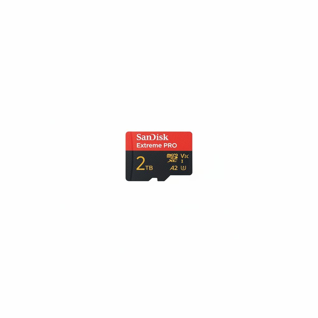 سانديسك إكستريم برو microSDXC UHS-I سعة 2 تيرابايت، بسرعة قراءة تصل إلى 250 ميجابايت/ثانية وكتابة تصل إلى 150 ميجابايت/ثانية، أسود