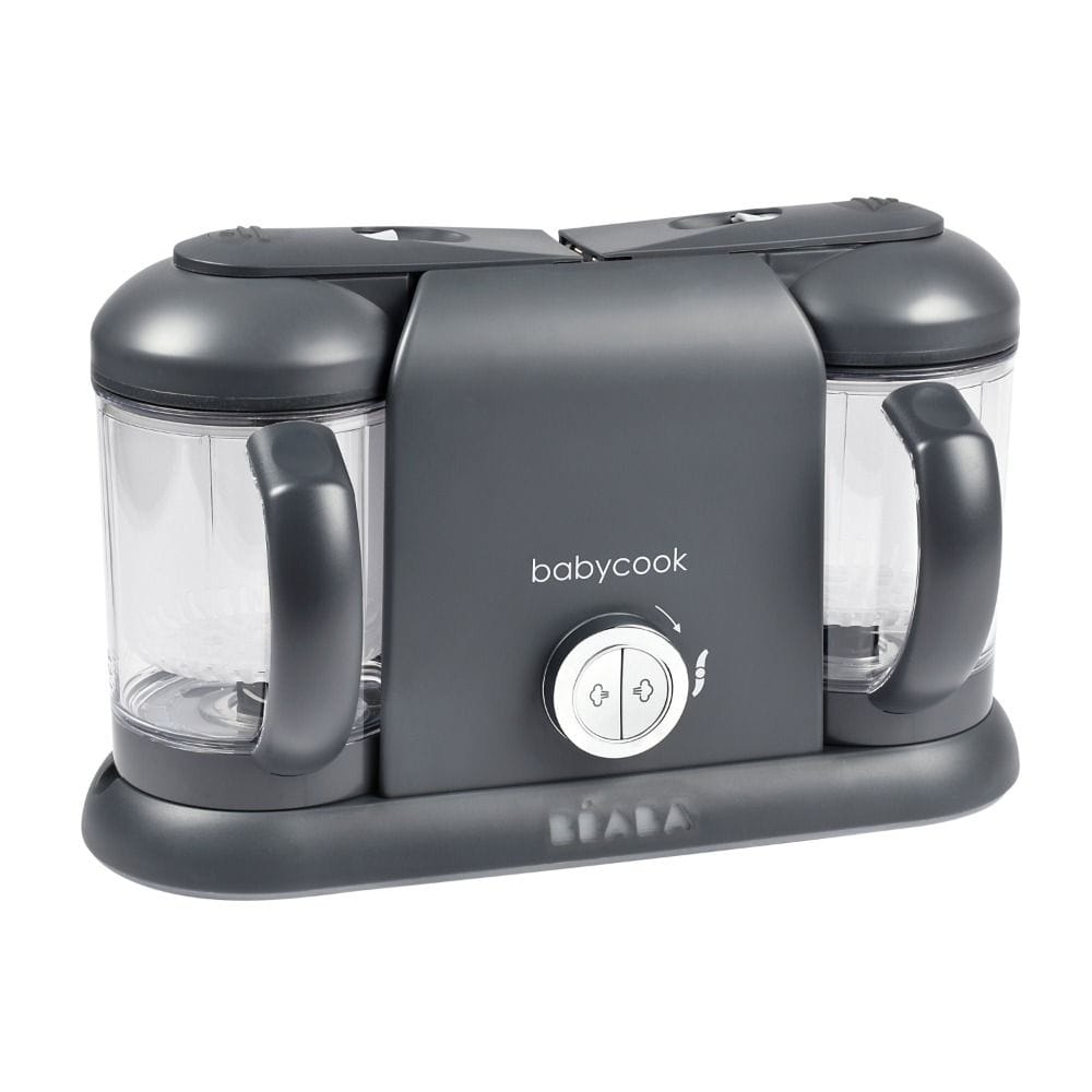 Beaba Babycook Duo Robot Cooker, XXL Capacity, Two Independent Bowls, Healthy Gentle Steaming - Dark Gray