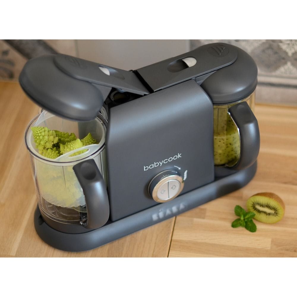 Beaba Babycook Duo Robot Cooker, XXL Capacity, Two Independent Bowls, Healthy Gentle Steaming - Dark Gray