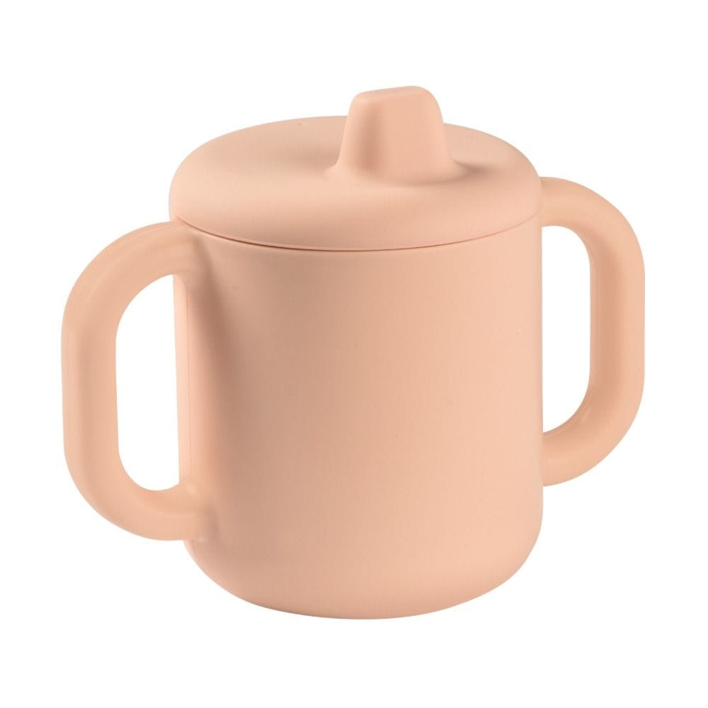 Beaba Silicone Learning Cup 8+ Months, Cup Volume 170ml, 100% Silicone, Large Handles, Easy To Hold, Ergonomic Handles, Removable Lid, Soft Spout - Pink