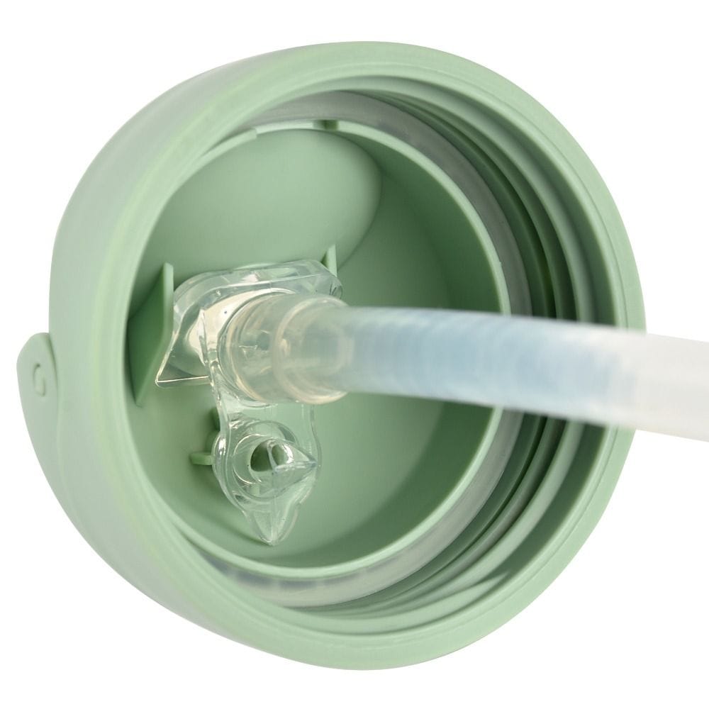 Beaba Straw Cup, Capacity 300ml, 100% Leak Proof, Easy To Clean And Hygienic, Removable Handles - Sage Green