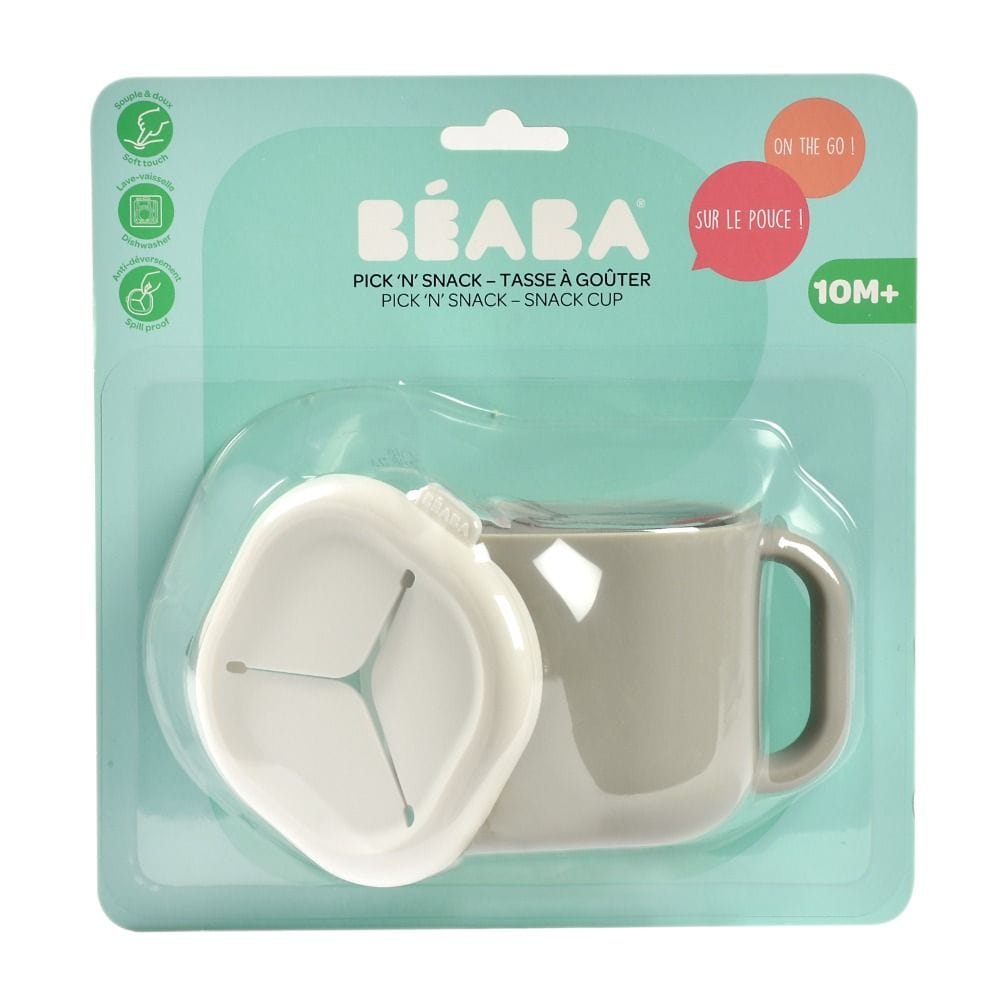 Beaba Pick 'n' Snack Silicone Snack Cup, Made From Food Safe Silicone, Lightweight And Easy To Handle, Easy Cleaning And Maintenance - Velvet Gray