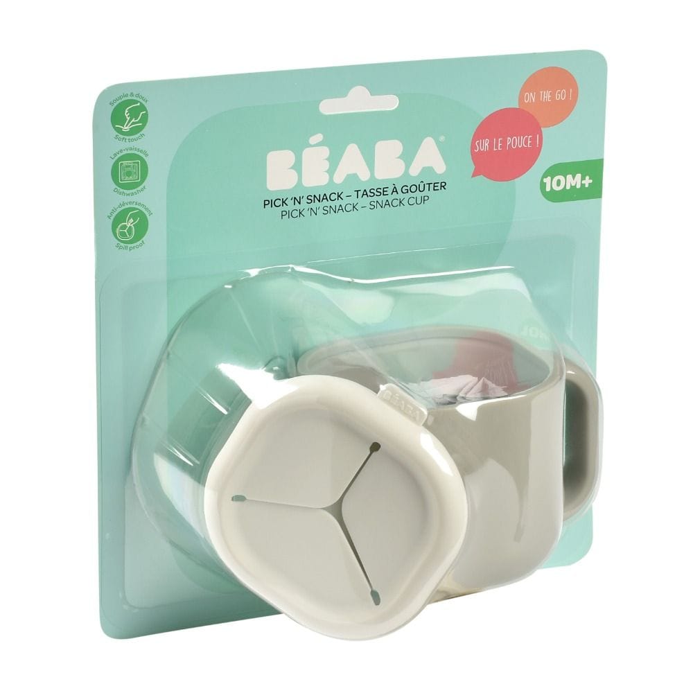 Beaba Pick 'n' Snack Silicone Snack Cup, Made From Food Safe Silicone, Lightweight And Easy To Handle, Easy Cleaning And Maintenance - Velvet Gray