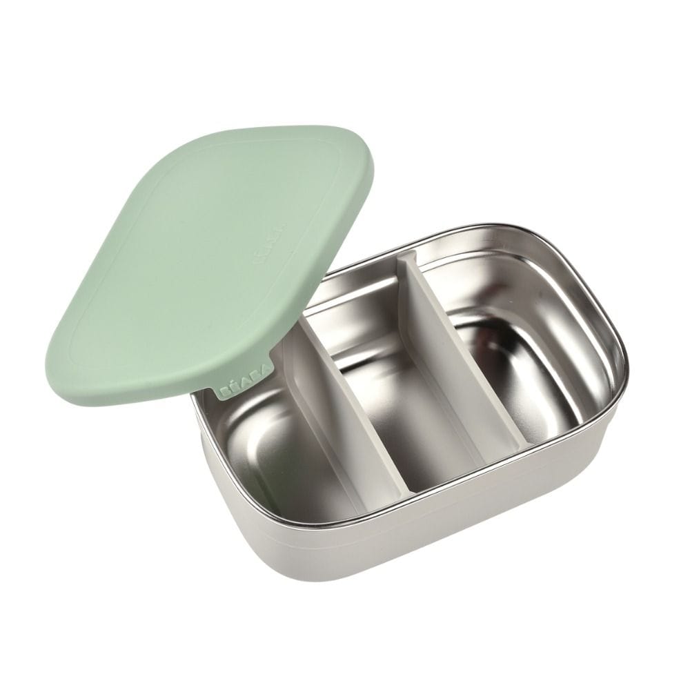 Beaba Stainless Steel Lunch Box, Lightweight & Portable, Safe & Stylish Design, BPA-Free, BPS Free - Velvet Gray/Sage Green