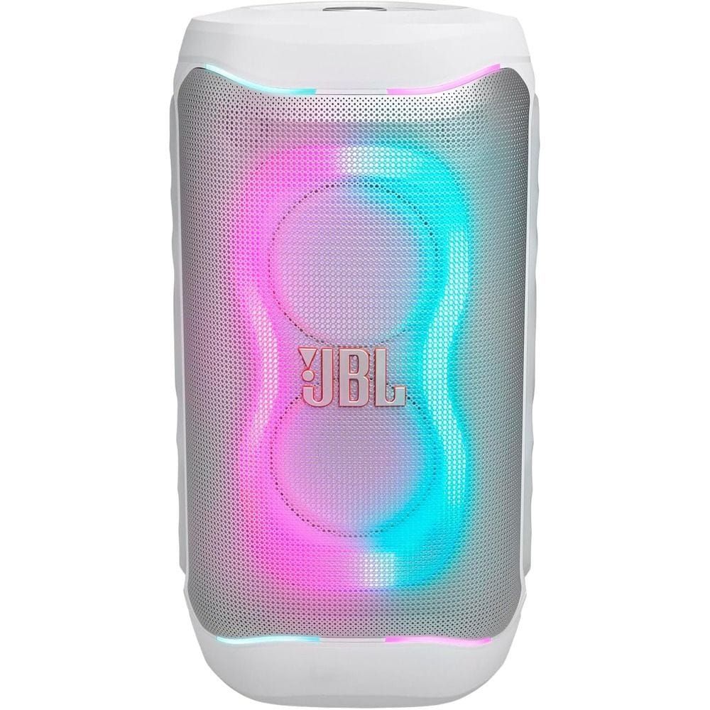 JBL PartyBox 130 Portable Party Speaker - 200W RMS, IPX4 Splashproof, 15H Playtime, AI Sound Boost, Futuristic Lightshow | White