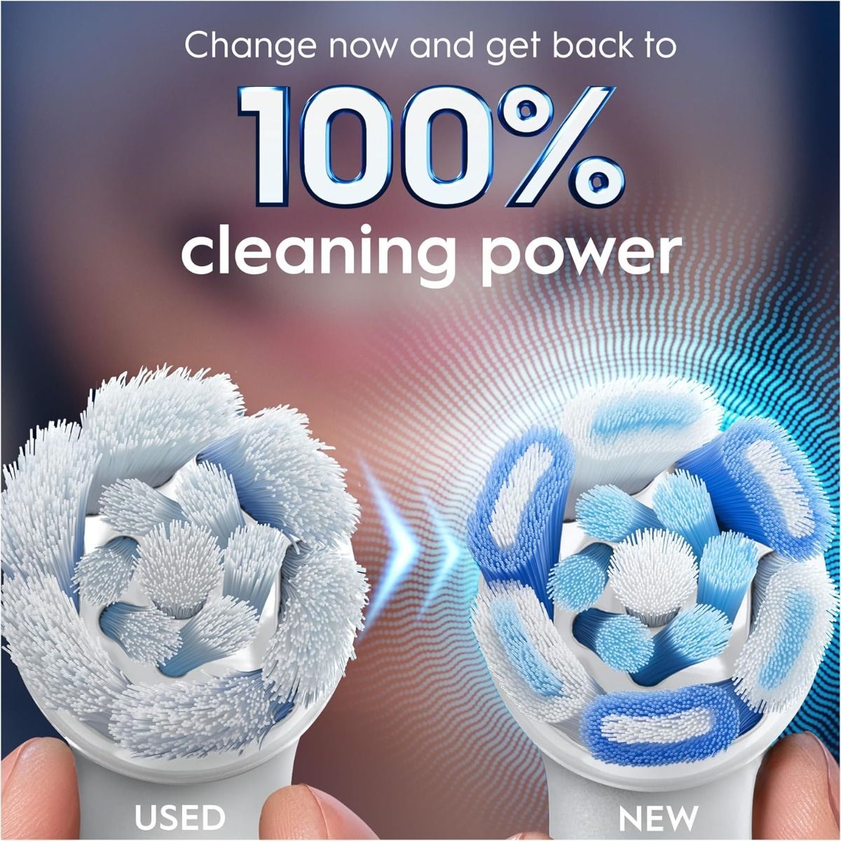 Oral-B iO Series Ultimate Clean Replacement Brush Heads, White, 4-Count - Crisscross Bristles