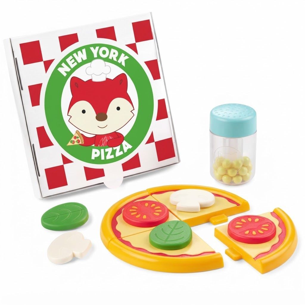 Skip Hop Zoo Piece A Pizza Set 2+ Years, Interlocking Pizza Slice Design, Supports Fine Motor Skills And Hand-Eye Coordination - Multicolour
