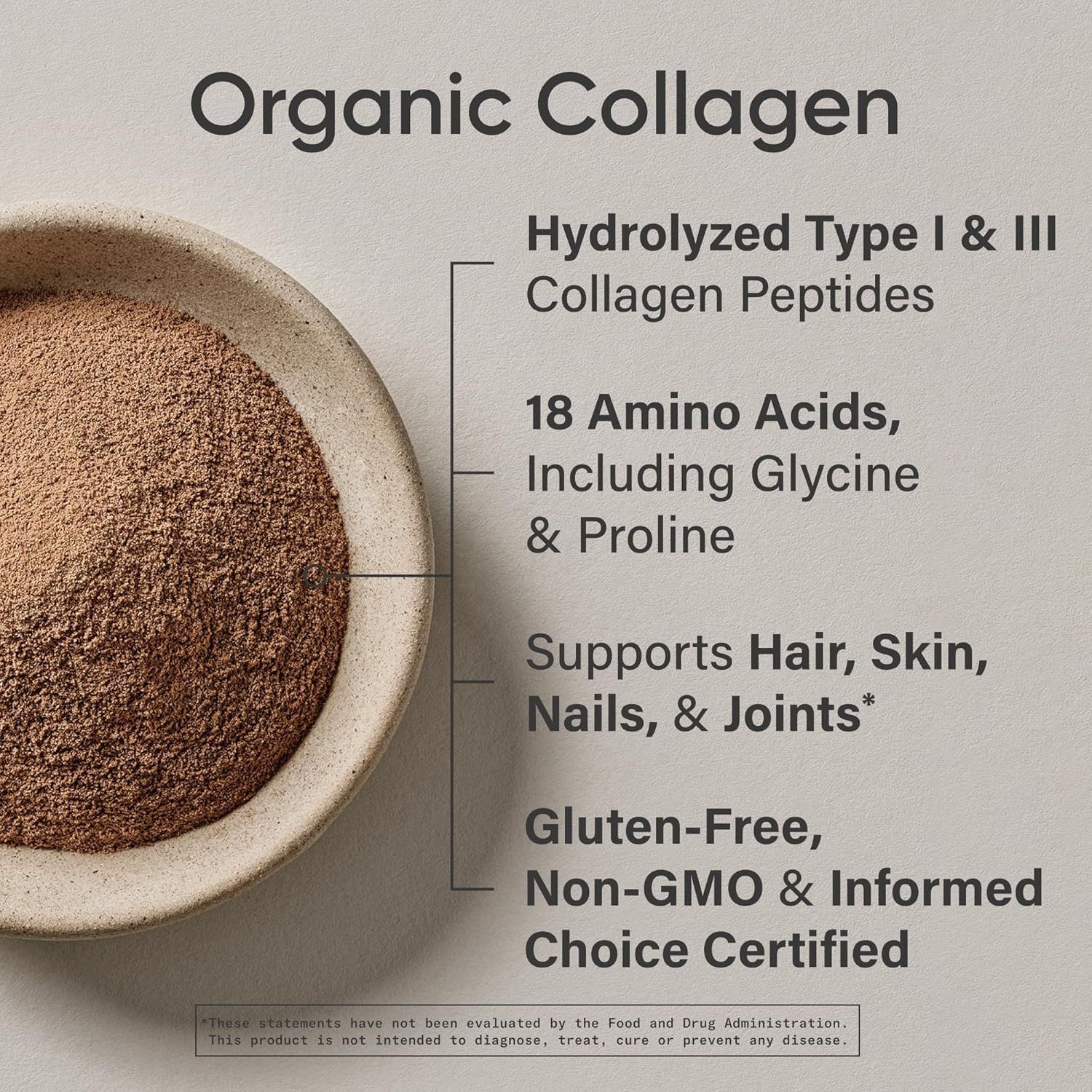 Sports Research Organic Collagen Powder - Hydrolyzed Type I & III - Dark Chocolate Flavor - 30 Servings