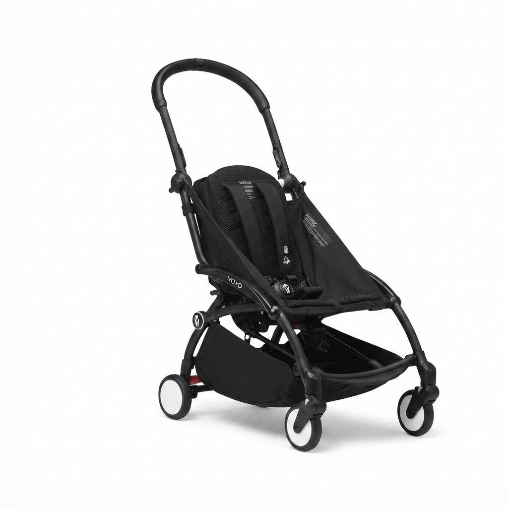 Stokke YOYO3 Baby Stroller Frame Compact Travel Stroller Base, Carry-On Compatible, Versatile Design that Evolves from Newborn Stages to Toddlerhood | Black