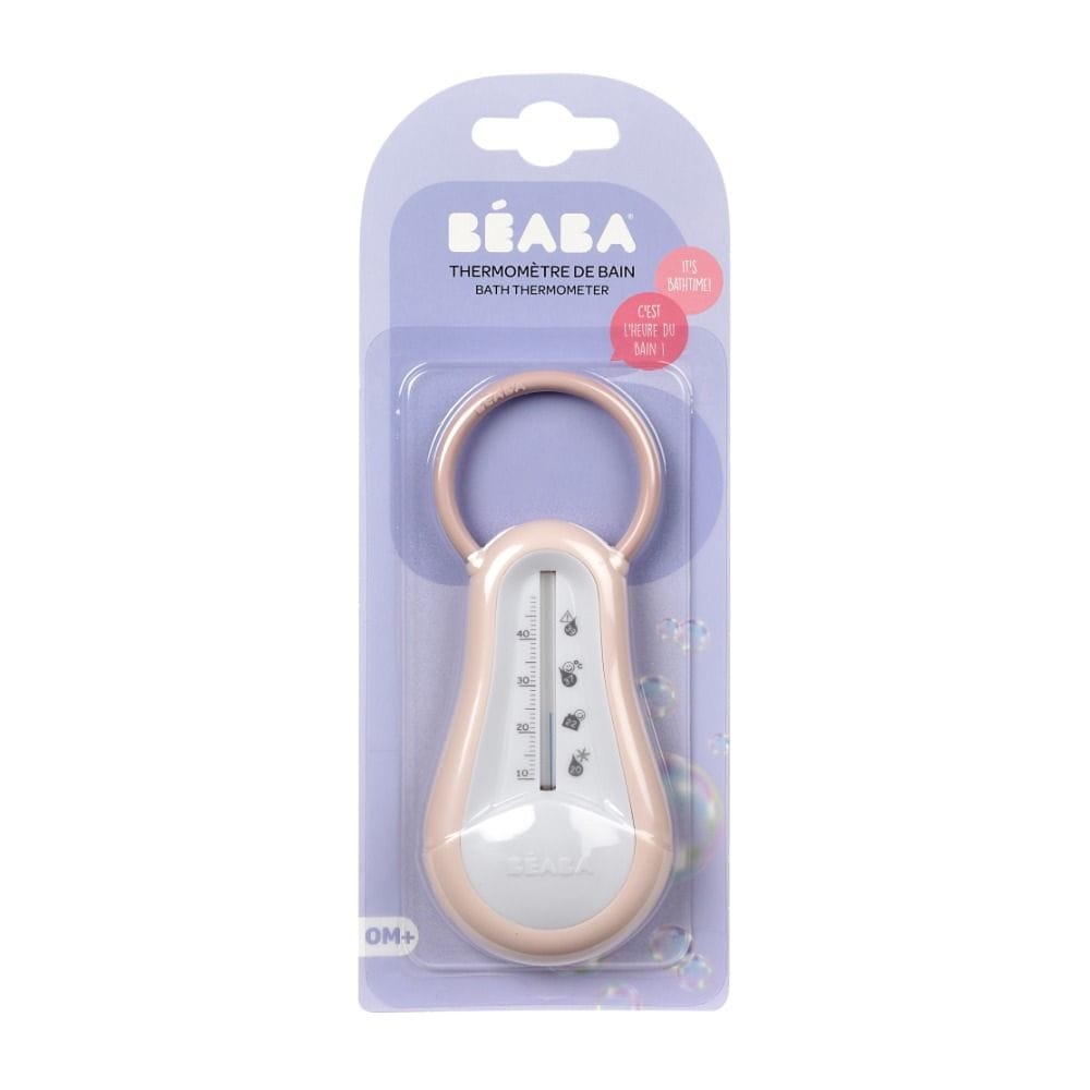 Beaba Bath Thermometer, Integrated Hanging Ring, Ergonomic Shape, Easy To Use, Easy Temperature Reading - Old Pink