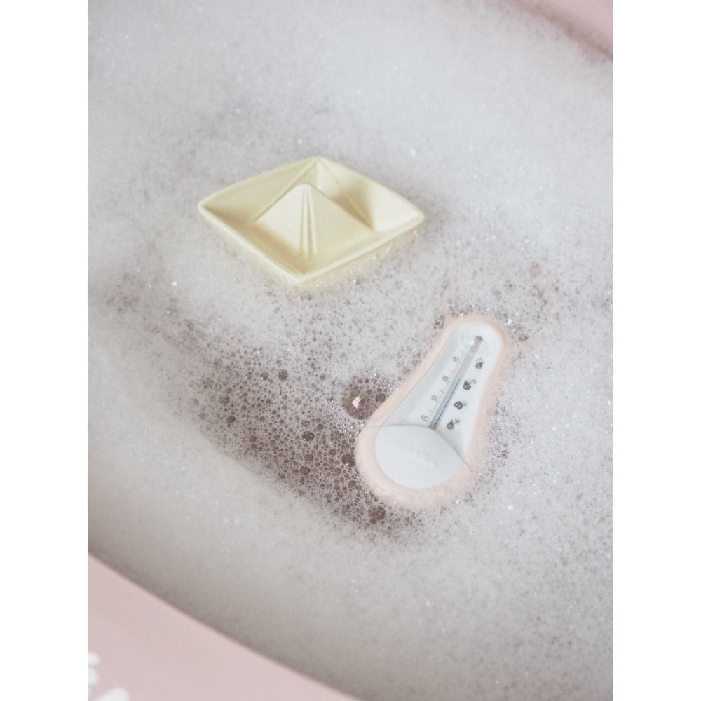 Beaba Bath Thermometer, Integrated Hanging Ring, Ergonomic Shape, Easy To Use, Easy Temperature Reading - Old Pink