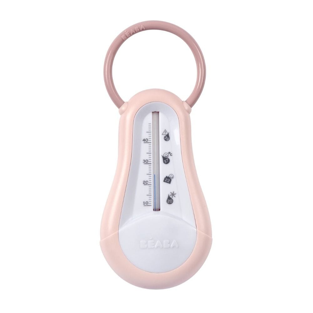Beaba Bath Thermometer, Integrated Hanging Ring, Ergonomic Shape, Easy To Use, Easy Temperature Reading - Old Pink