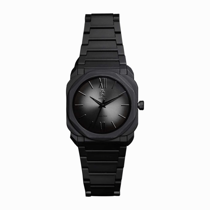 Saatchi Ottagono Grigio Watch, 40mm Polycarbonate Case, Miyota 2015 Movement, Silicone Strap with Butterfly Buckle, Mineral Glass, 3 ATM Water Resistant