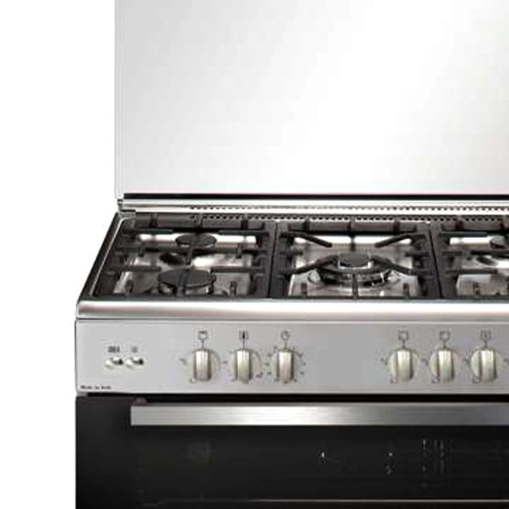 Akai 90x60cm Freestanding Gas Cooking Range, 5 Burners, Gas Oven & Grill, Turbo Fan, Turnspit, Full Safety | Inox - AGC-9060L