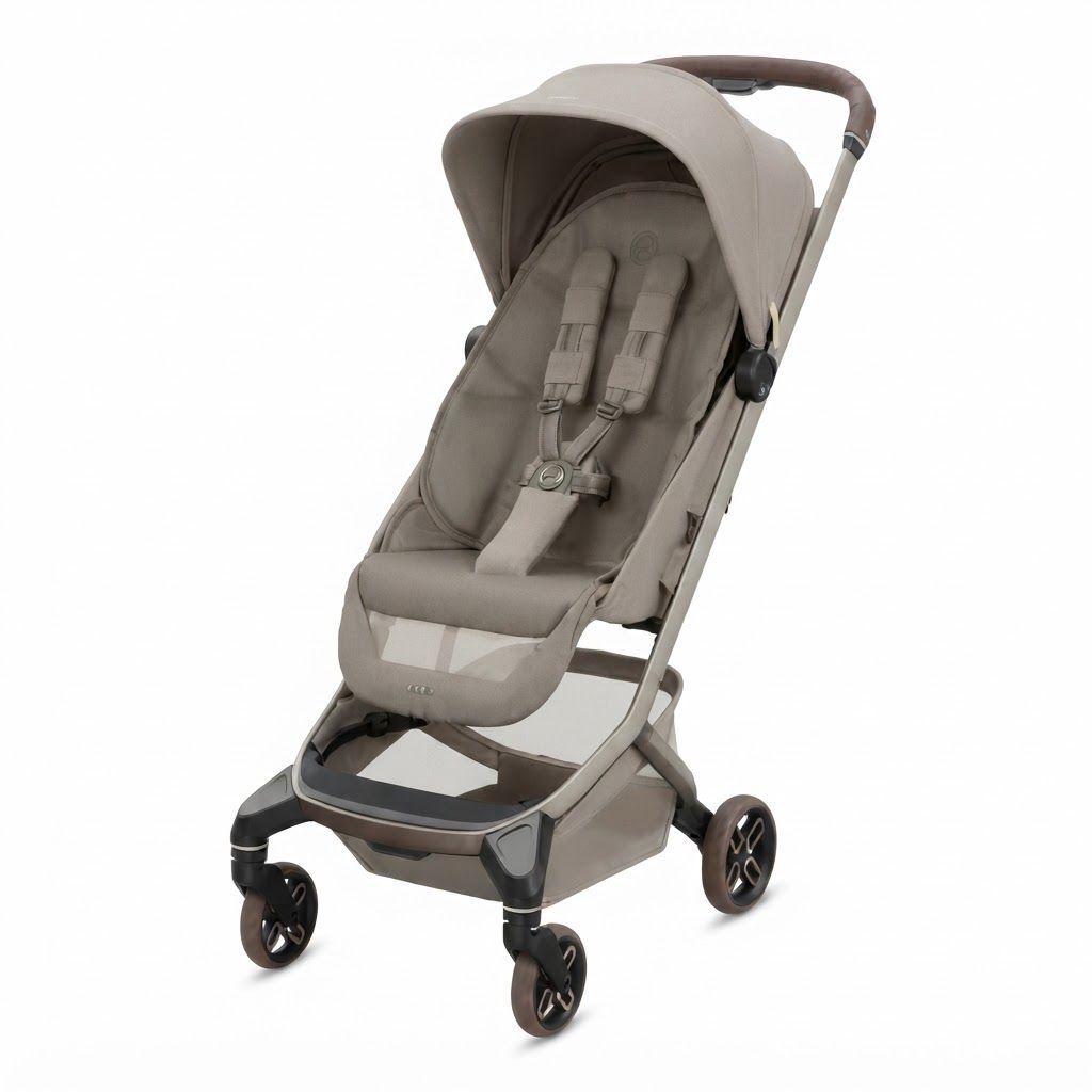 Maxi-Cosi Fame Cabin Ultralight Stroller, Sapphire Sand - Compact 3-in-1 Travel System, IATA Airplane-Approved Cabin Size, Lightweight Foldable Design, Birth to 4 Years, 0-22kg