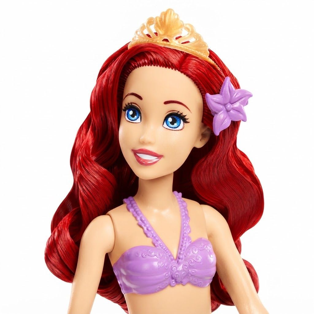Mattel Disney Princess Ariel Mermaid Doll & Pool Playset, Moldable Sand, 3 Sand Molds, Beach Accessories & Doll