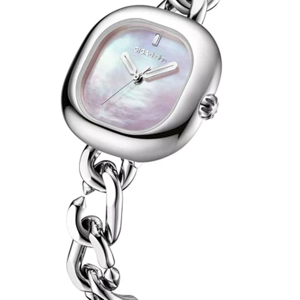CIGA Design D Series Pink Women's Quartz Analog Watch, Stainless Steel Silver Case, Pink Dial, Mineral Crystal, 3 ATM Water Resistant